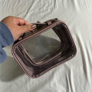 CALPAK small clear cosmetics case mauve